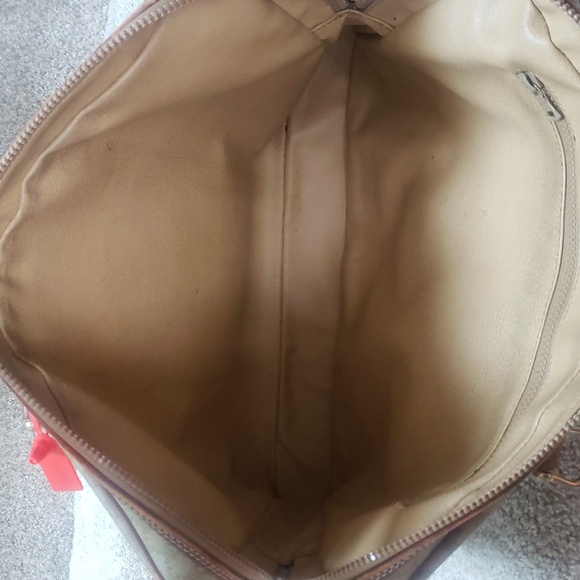 Celine Tan/Brown Leather/Coated Canvas Briefcase Document case Authentic Vintage - Picture 16 of 17